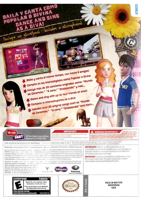 Atrevete A Sonar — box-2D-back (US)