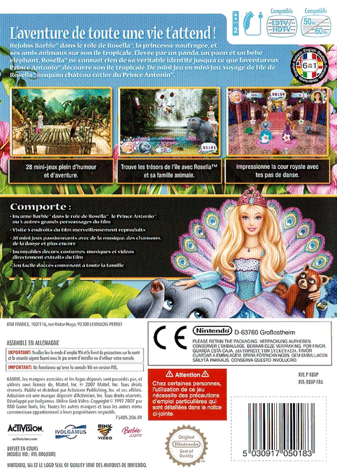 Barbie Princesse De L'ile Merveilleuse — box-2D-back (FR)