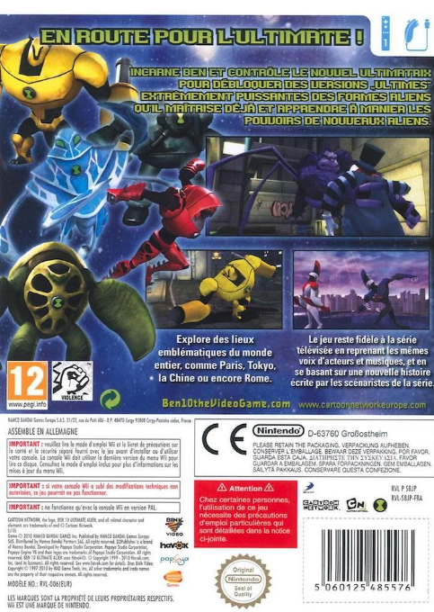 Ben 10 Ultimate Alien - Cosmic Destruction — box-2D-back (FR)