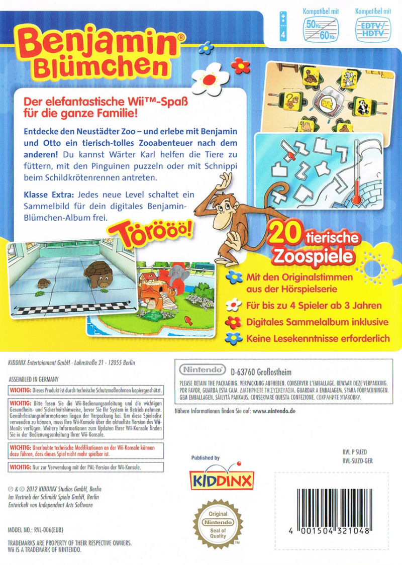 Benjamin Blümchen - Törööö Im Zoo — box-2D-back (DE)