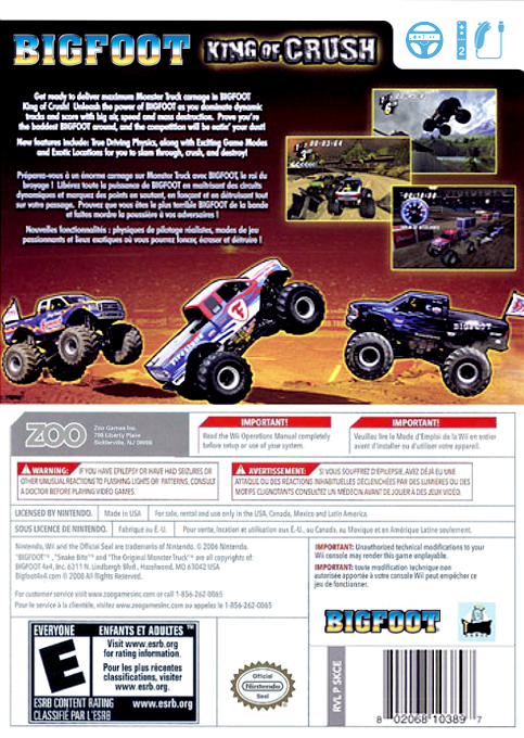 Bigfoot - King Of Crush — box-2D-back (US)