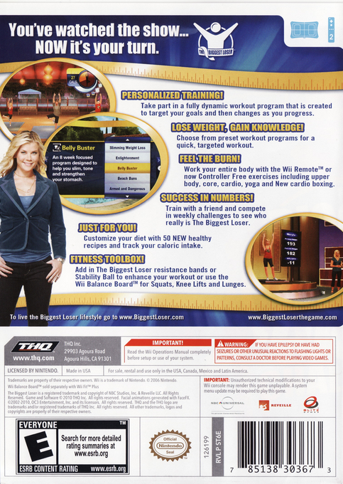 Biggest Loser Challenge, The — box-2D-back (US)