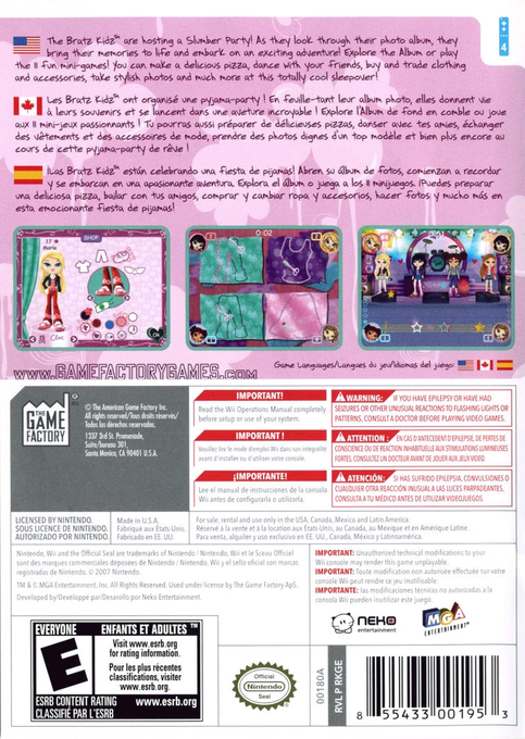 Bratz Kidz Party — box-2D-back (US)