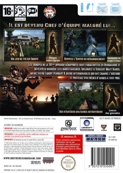 Brothers In Arms - Road To Hill 30 — box-2D-back (FR)