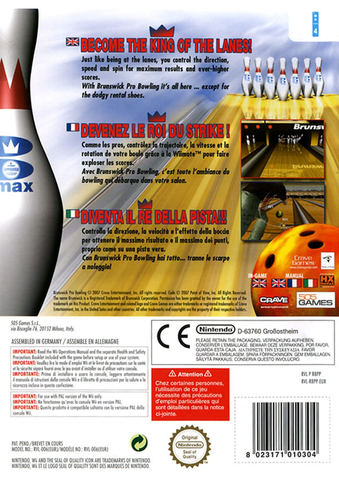 Brunswick Pro Bowling — box-2D-back (EU)