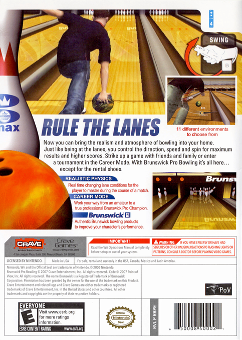 Brunswick Pro Bowling — box-2D-back (US)