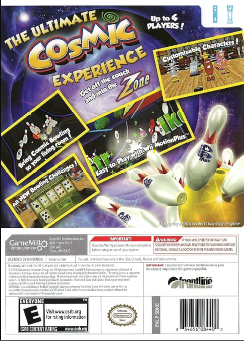 Brunswick Zone Cosmic Bowling — box-2D-back (US)