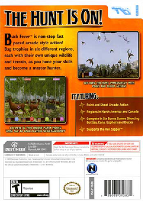 Buck Fever — box-2D-back (US)