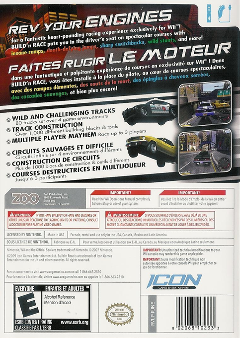 Build'n Race — box-2D-back (US)