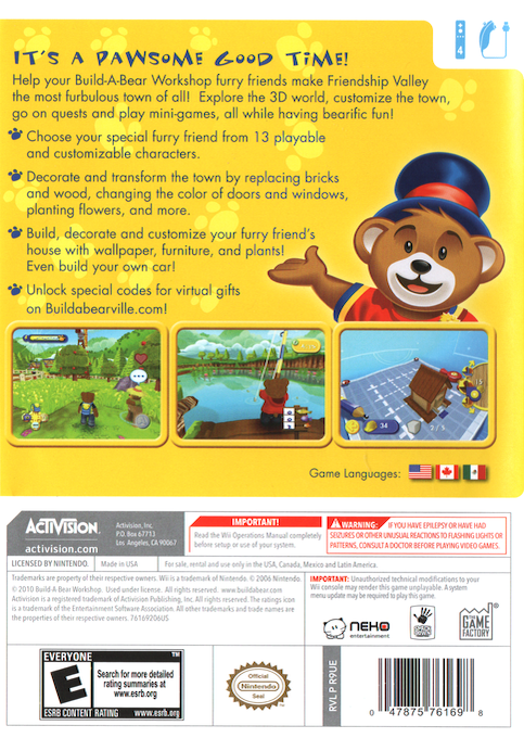 Build-a-bear Workshop — box-2D-back (US)