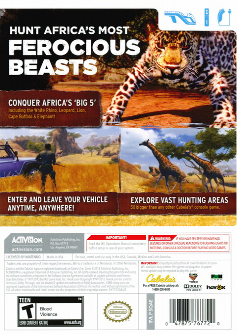 Cabela's African Adventures — box-2D-back (US)