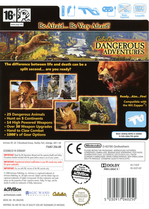 Cabela's Dangerous Hunts 2009 — box-2D-back (EU)