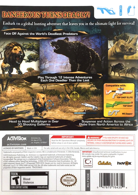 Cabela's Dangerous Hunts 2011 — box-2D-back (US)