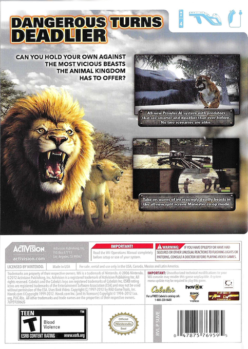 Cabela's Dangerous Hunts 2013 — box-2D-back (US)