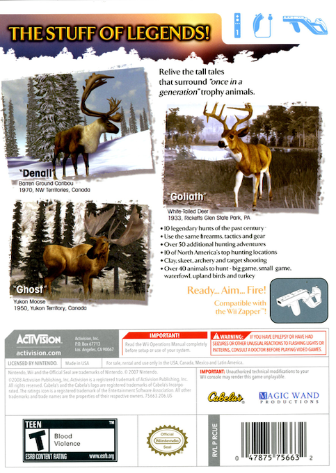 Cabela's Legendary Adventures — box-2D-back (US)