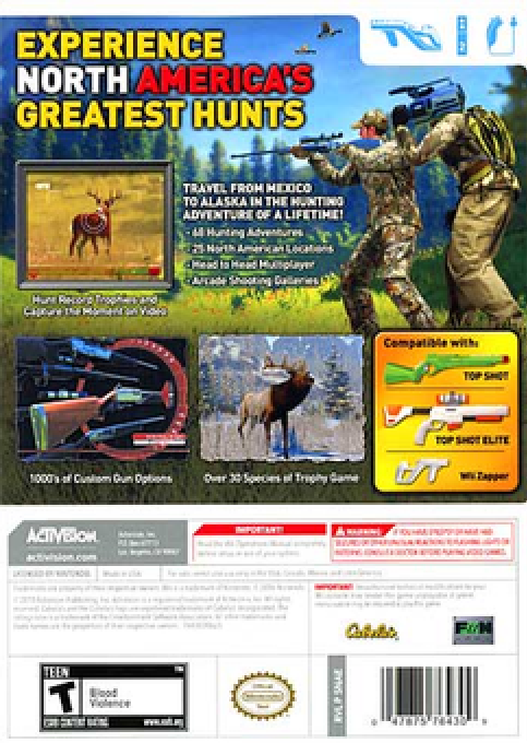 Cabela's North American Adventures — box-2D-back (US)