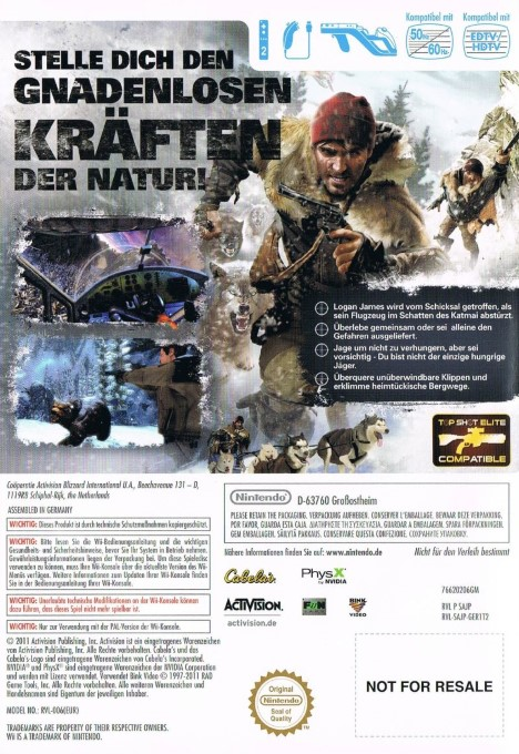 Cabela's Survival - Shadows Of Katmai — box-2D-back (DE)