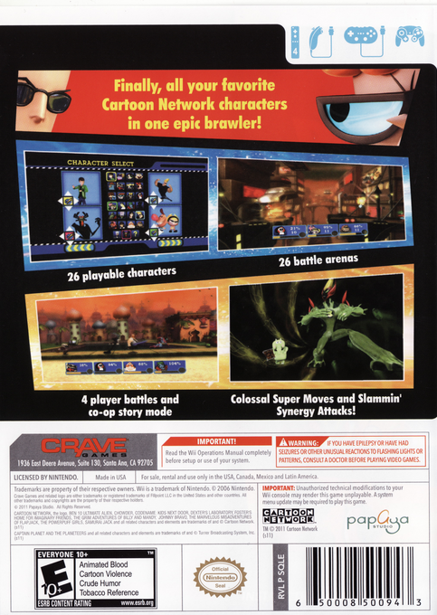 Cartoon Network - Punch Time Explosion Xl — box-2D-back (US)