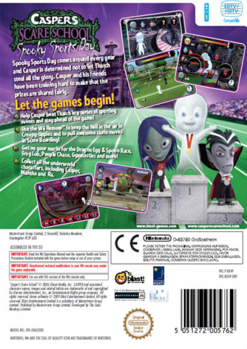 Casper L'ecole De La Peur - La Terrifiante Journée De Sport — box-2D-back (EU)