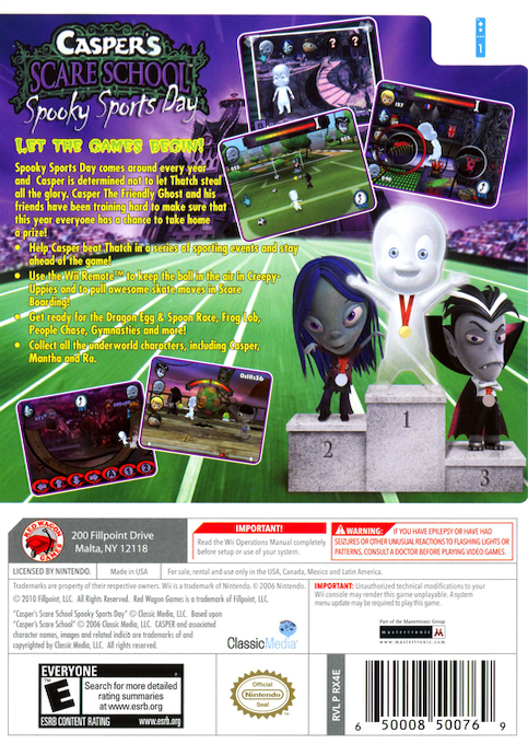 Casper L'ecole De La Peur - La Terrifiante Journée De Sport — box-2D-back (US)