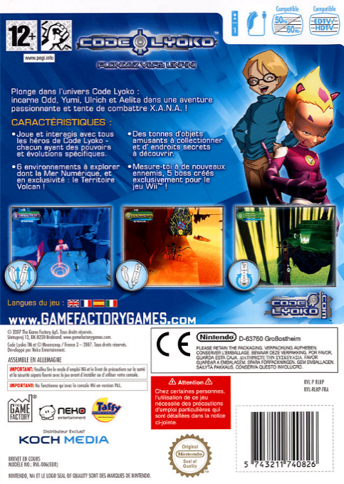 Code Lyoko - Quest for Infinity — box-2D-back (FR)