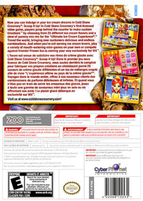 Cold Stone Creamery - Scoop It Up — box-2D-back (US)