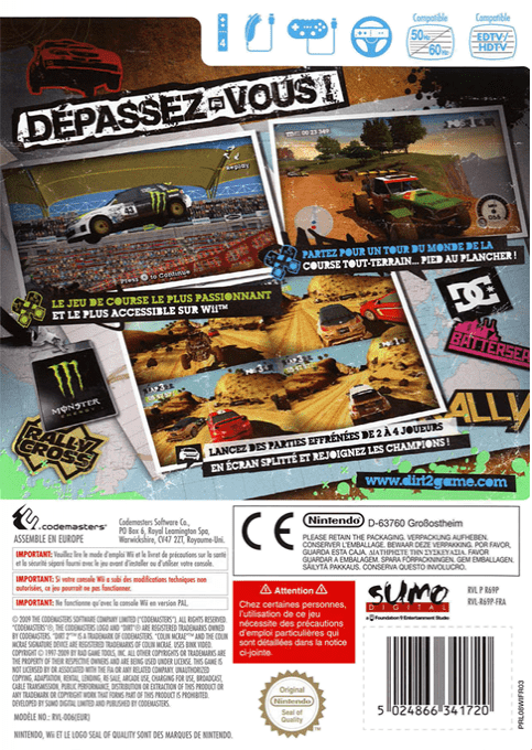 Dirt 2 — box-2D-back (FR)