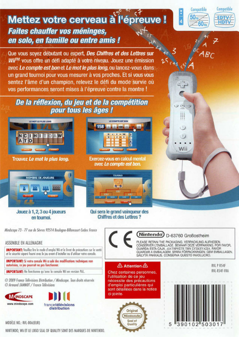 Des Chiffres & Des Lettres - Le Jeu Officiel — box-2D-back (FR)