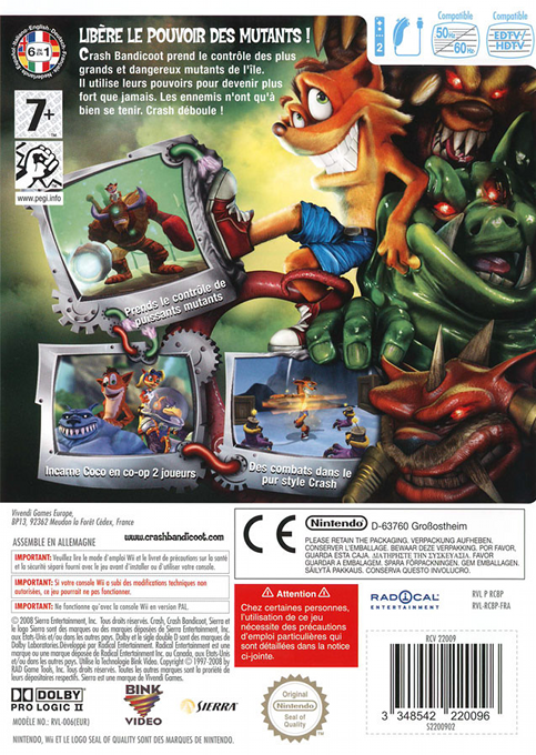 Crash - Mind Over Mutant — box-2D-back (FR)