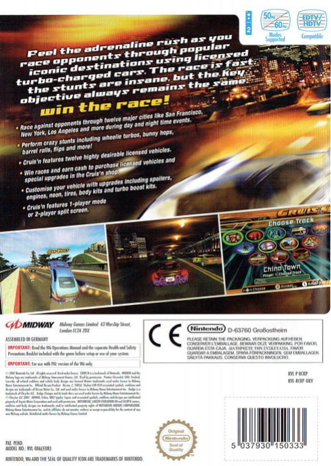 Cruis'n — box-2D-back (EU)