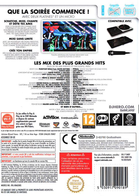 Dj Hero 2 — box-2D-back (FR)