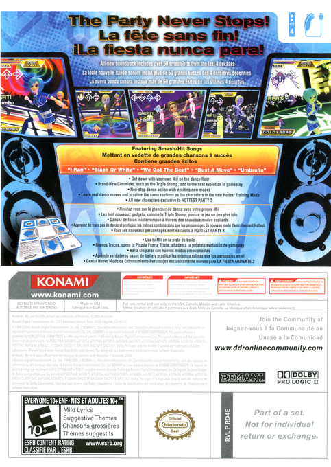 Dance Dance Revolution - Hottest Party 2 — box-2D-back (US)