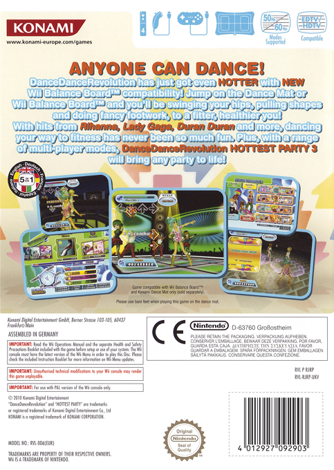 Dance Dance Revolution - Hottest Party 3 — box-2D-back (EU)