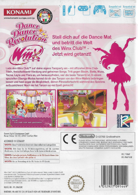 Dance Dance Revolution - Winx Club — box-2D-back (DE)