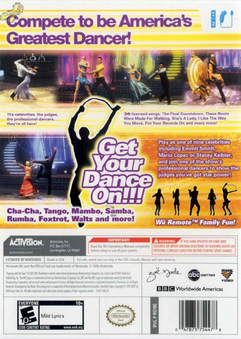 Dancing With The Stars — box-2D-back (US)