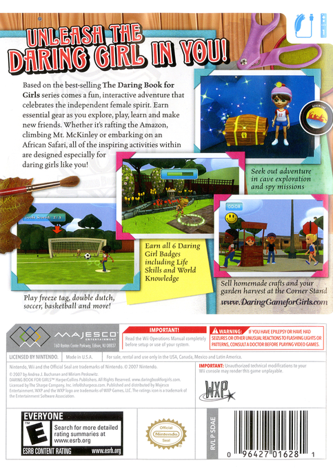 Daring Game For Girls, The — box-2D-back (US)