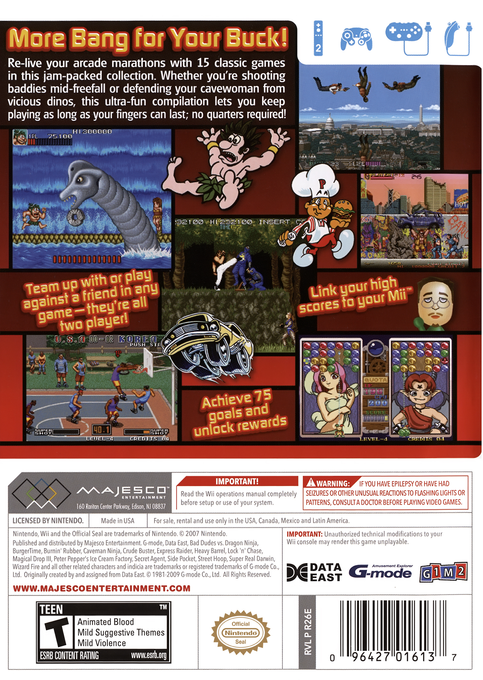 Data East Arcade Classics — box-2D-back (US)