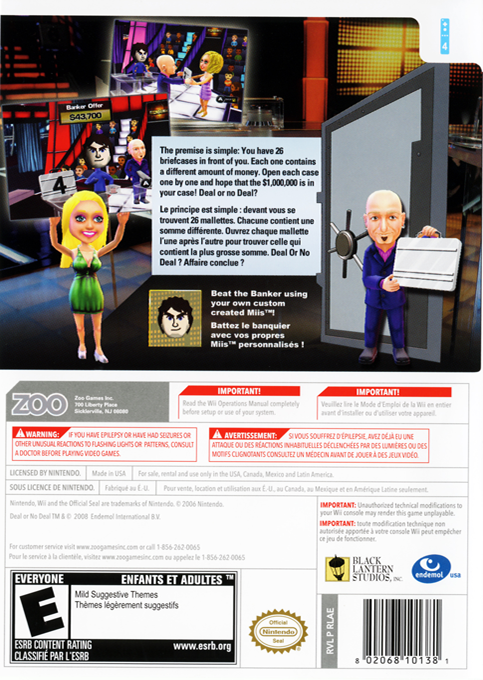 Deal Or No Deal — box-2D-back (US)