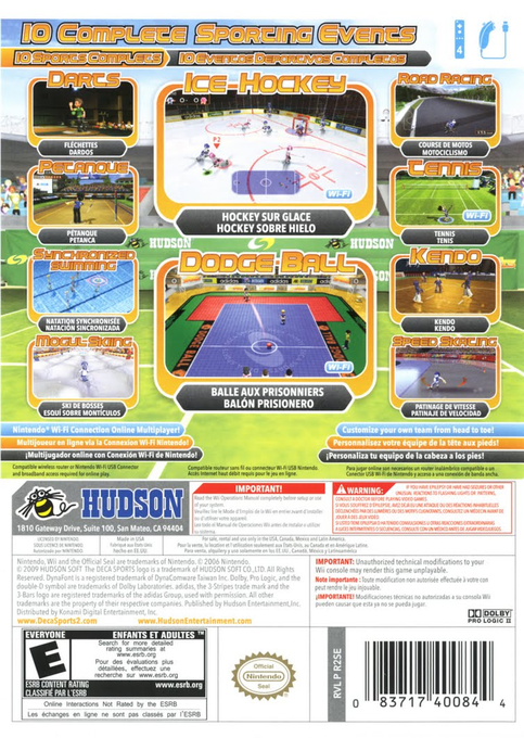 Deca Sports 2 — box-2D-back (US)