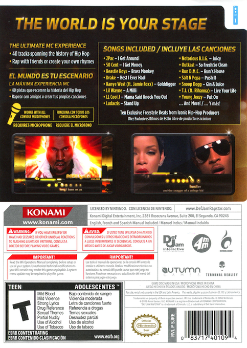 Def Jam Rapstar — box-2D-back (US)