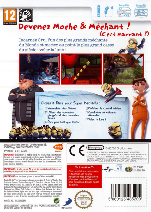 Moi, Moche Et Méchant - Le Jeu Vidéo — box-2D-back (FR)