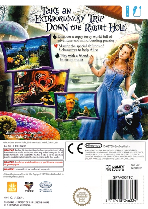 Alice in Wonderland — box-2D-back (EU)