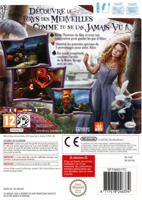 Alice in Wonderland — box-2D-back (FR)
