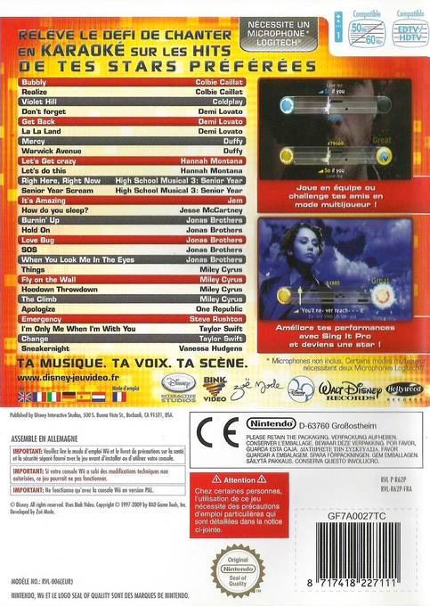 Disney Sing It - Pop Hits — box-2D-back (FR)