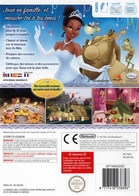 Princesse Et La Grenouille, La — box-2D-back (FR)