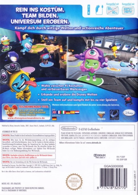 Disney Universe — box-2D-back (DE)