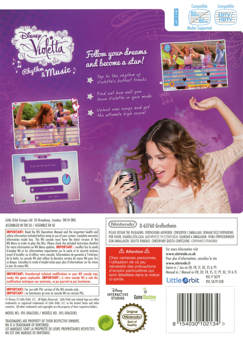 Disney Violetta - Rhythm and Music — box-2D-back (EU)