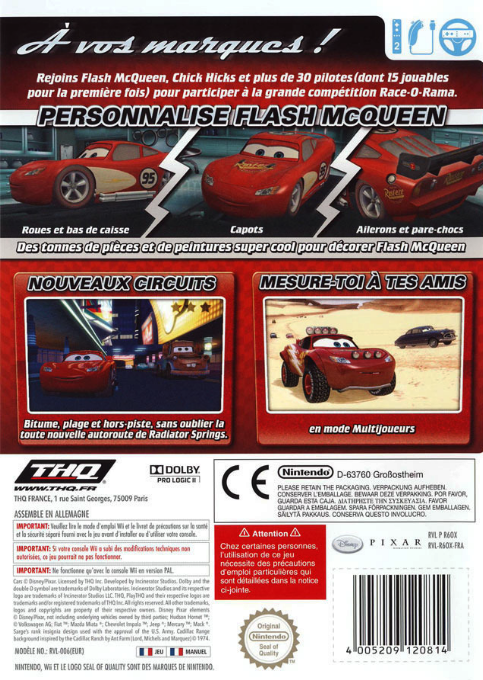 Cars Race-o-rama — box-2D-back (FR)