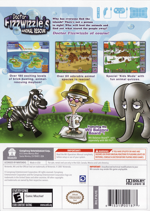 Doctor Fizzwizzle's Animal Rescue — box-2D-back (US)