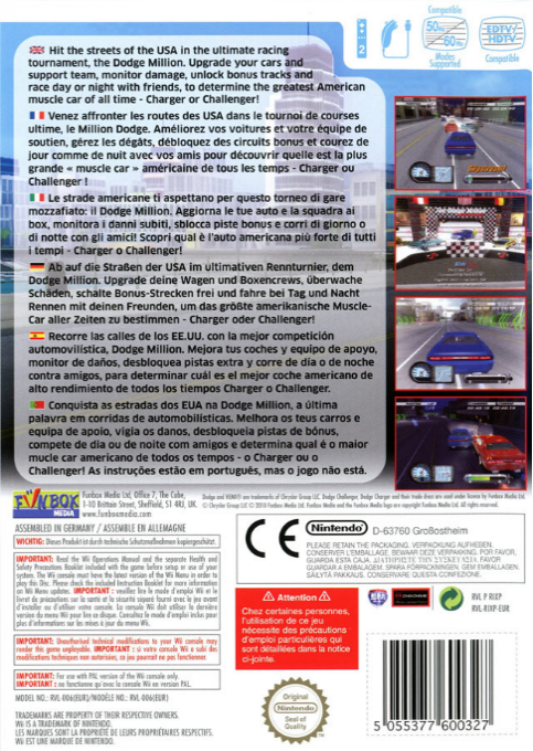 Dodge Racing - Charger Vs Challenger — box-2D-back (EU)
